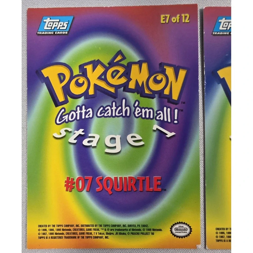 Topps 1999 Pokemon Movie Squirtle & Blastoise Chrome E9 - Unlimited NM